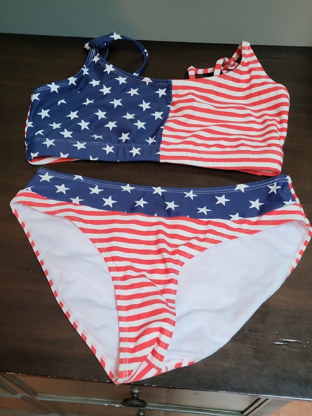 Pink Lily Red White & Blue Stars & Stripes Bikini Set